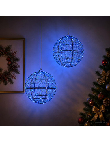 Luce a punta di Natale 2 pz 600 LED Blu Ø 30 x 32 cm