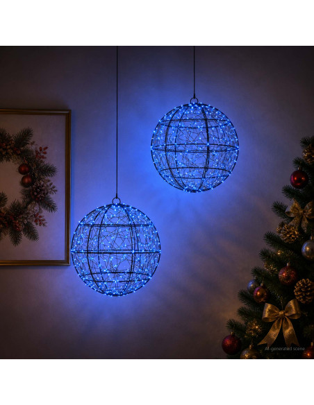 Luce a punta di Natale 2 pz 600 LED Blu Ø 30 x 32 cm