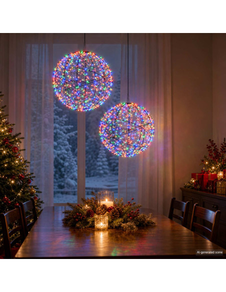 Luce a punta di Natale 2 pz 1000 LED Multicolore Ø 40 x 42 cm