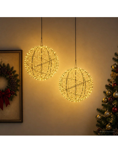 Luce a punta di Natale 2 pz 1000 LED Bianco caldo Ø 40 x 42 cm