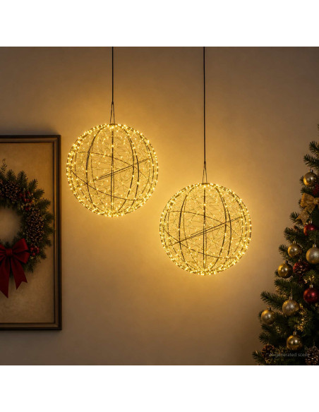 Luce a punta di Natale 2 pz 1000 LED Bianco caldo Ø 40 x 42 cm