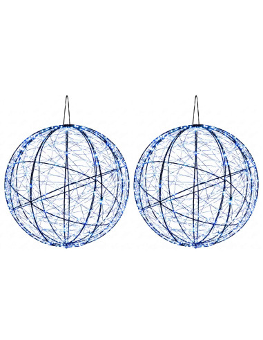 Luce a punta di Natale 2 pz 1000 LED Blu Ø 40 x 42 cm