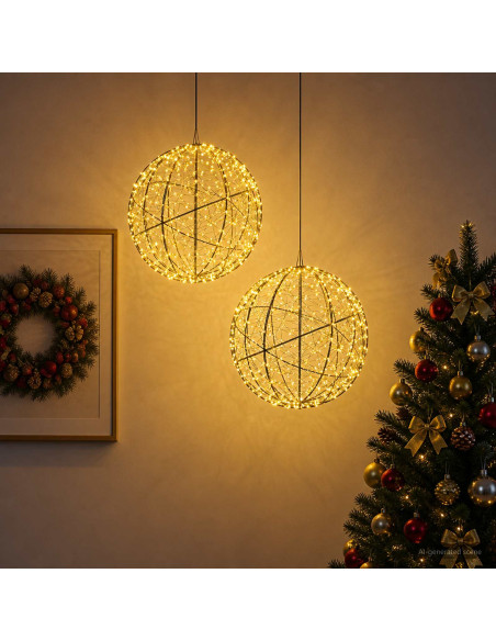 Luce a punta di Natale 2 pz 1500 LED Bianco caldo Ø 50 x 52 cm