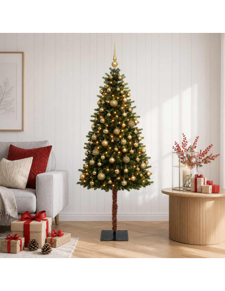 Albero di Natale Artificiale con Palline 150 cm 150 LED