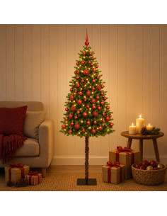 Albero di Natale Artificiale con Palline 150 cm 150 LED