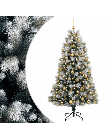 Albero di Natale artificiale con rami snodati e palline 180 cm