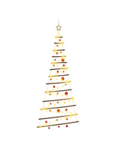 Albero di Natale appeso con palle 180 cm 100 LED Bianco caldo 2