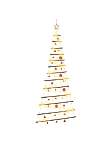 Albero di Natale appeso con palle 180 cm 100 LED Bianco caldo