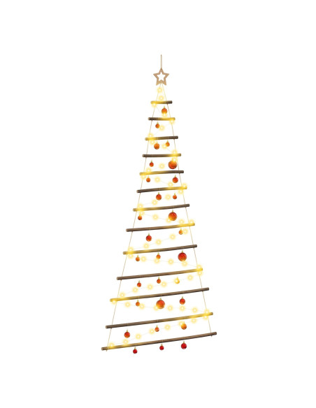 Albero di Natale appeso con palle 180 cm 100 LED Bianco caldo