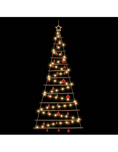Albero di Natale appeso con palle 180 cm 100 LED Bianco caldo