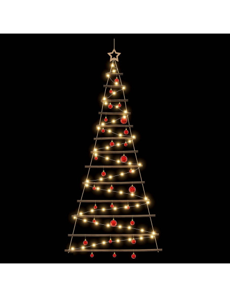 Albero di Natale appeso con palle 180 cm 100 LED Bianco caldo