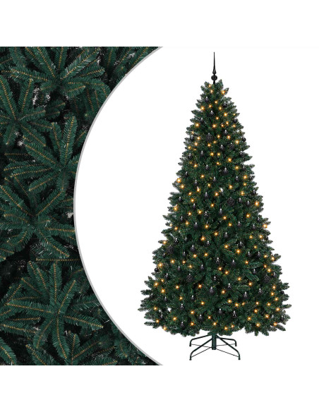 Albero di Natale artificiale verde scuro con palline 270 cm
