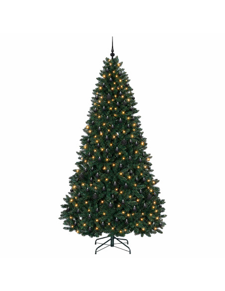 Albero di Natale artificiale verde scuro con palline 270 cm
