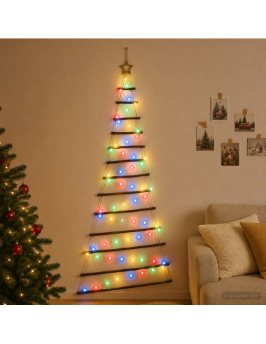 Albero di Natale appeso 180 cm 100 LED Multicolore