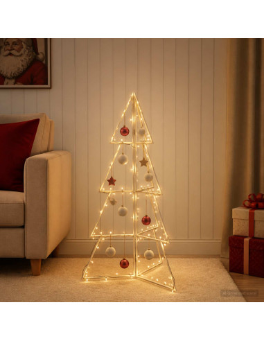 Albero di Natale in metallo KUOPIO 100 cm Acciaio Bianco