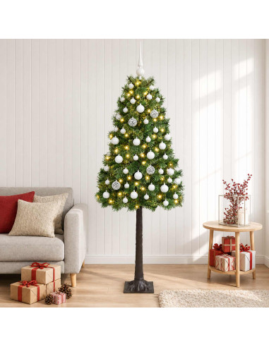 Albero di Natale artificiale con rami snodati e palline 120 cm