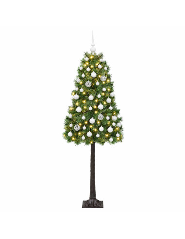 Albero di Natale artificiale con rami snodati e palline 120 cm