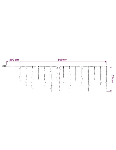 Tende di luci 210 LED Blu 500 x 72 cm