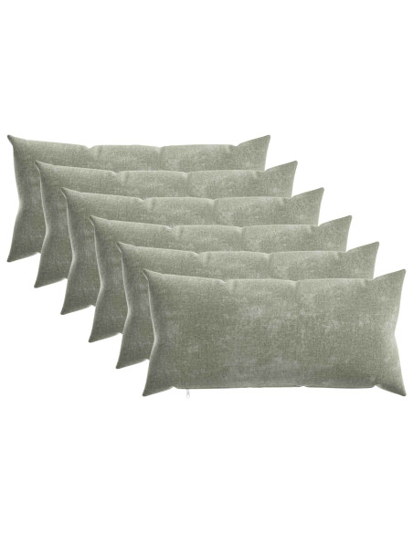 Cuscino 6 pz HEERLEN Verde 40 x 70 cm Tessuto Chenille