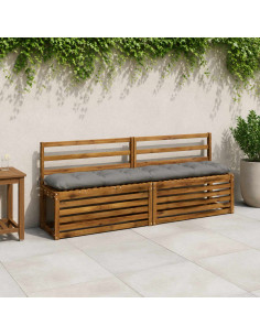 Cuscini per Panchina VIANEN 2 pz 100% Poliestere Grigio