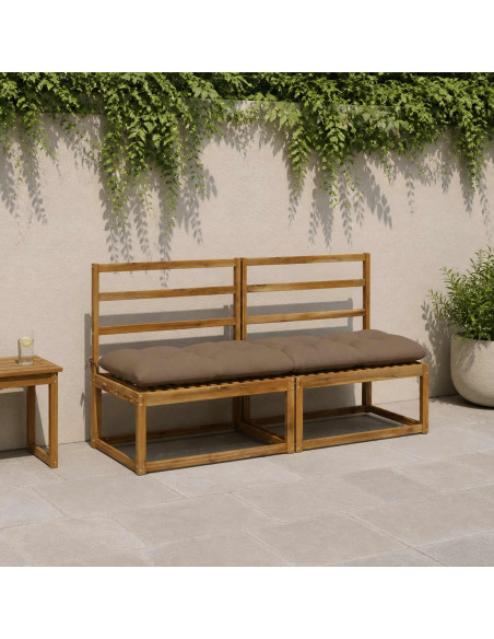 Cuscini per Panchina VIANEN 2 pz 100% Poliestere Tortora