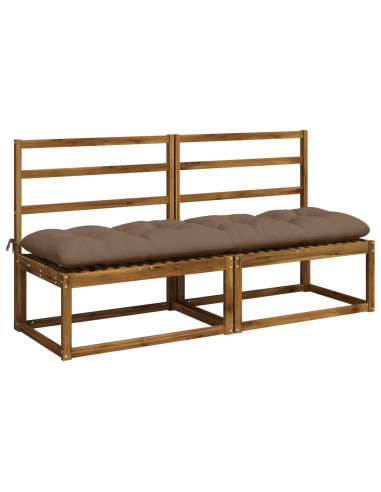 Cuscini per Panchina VIANEN 2 pz 100% Poliestere Tortora