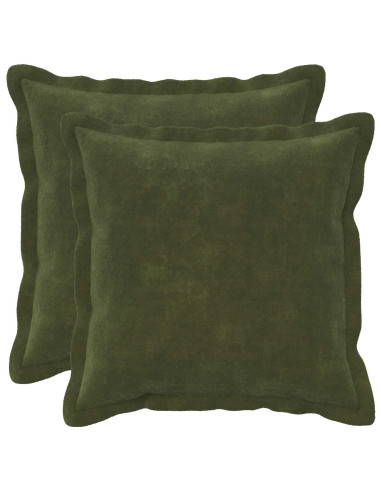 Cuscino con cuscino HOUTEN 2 pz Verde Fleece in microfibra