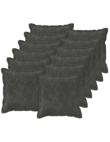 Cuscino con cuscino HOUTEN 12 pz Antracite Fleece in microfibra