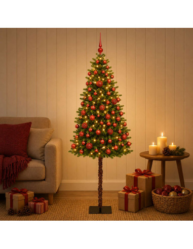Albero di Natale Artificiale con Palline 180 cm 300 LED