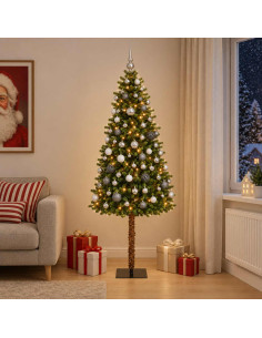 Albero di Natale Artificiale con Palline 180 cm 300 LED