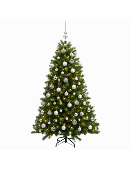 Albero di Natale Artificiale con Palline 210 cm 300 LED