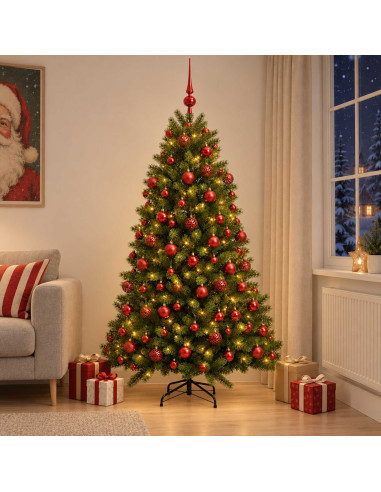 Albero di Natale Artificiale con Palline 240 cm 300 LED