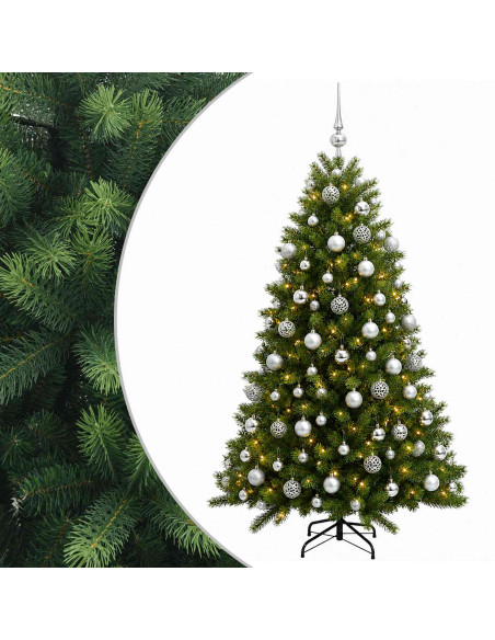 Albero di Natale Artificiale con Palline 240 cm 300 LED