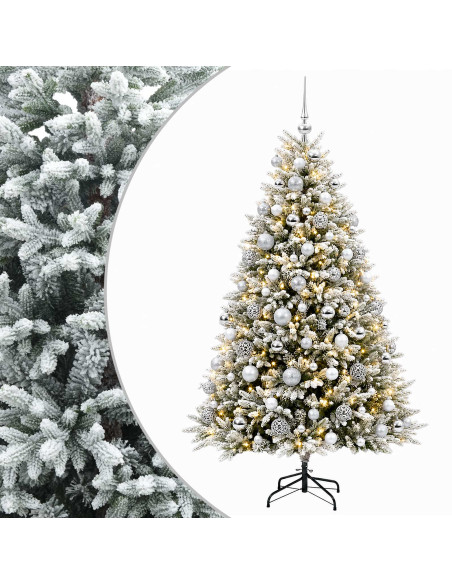 Albero di Natale Artificiale con Palline 180 cm 300 LED
