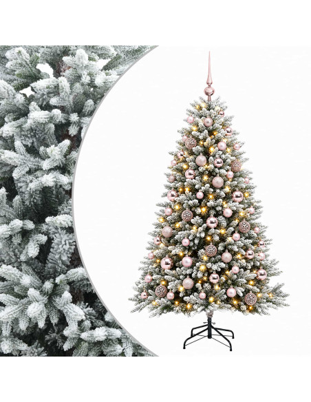 Albero di Natale Artificiale con Palline 180 cm 300 LED