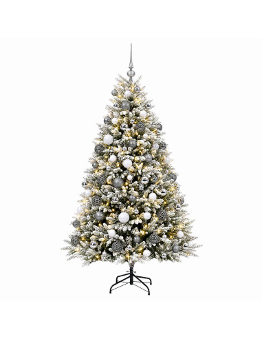 Albero di Natale Artificiale con Palline 180 cm 300 LED