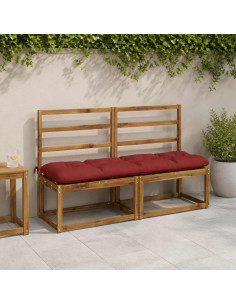 Cuscini per Panchina VIANEN 2 pz 100% Poliestere Rosso