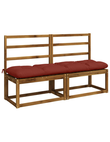 Cuscini per Panchina VIANEN 2 pz 100% Poliestere Rosso