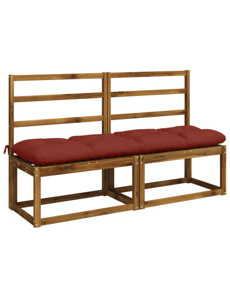 Cuscini per Panchina VIANEN 2 pz 100% Poliestere Rosso