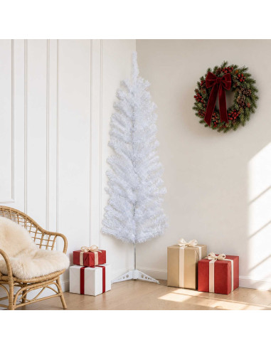 Albero di Natale Artificiale Sottile 120 cm PVC e Acciaio