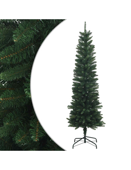 Artificial Slim Christmas Tree 180 cm PE e PVC Verde