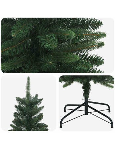 Artificial Slim Christmas Tree 180 cm PE e PVC Verde