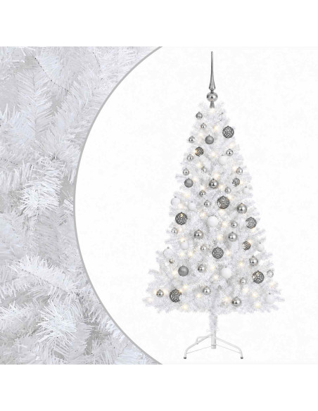 Albero di Natale artificiale con palline 240 cm 300 LED