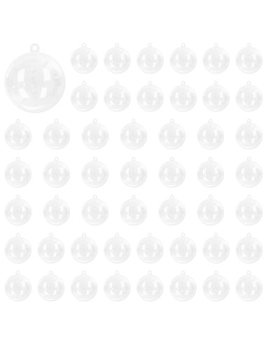 Set di Palline di Natale 50 pz Trasparente Diam. 5 cm Plastica