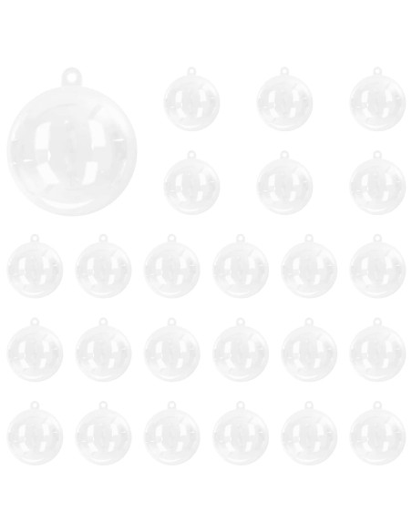 Set di Palline di Natale 25 pz Trasparente Diam. 8 cm Plastica