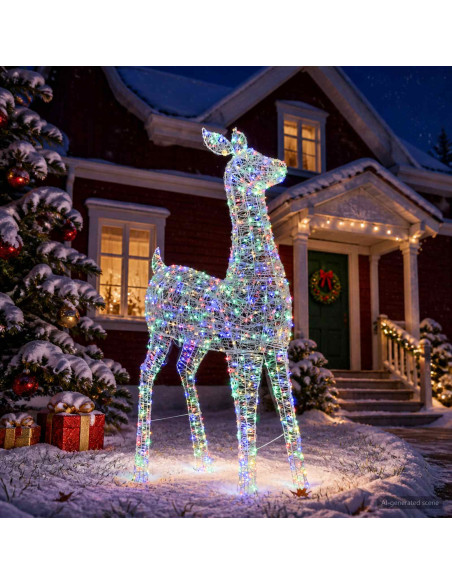 Renna di Natale luminosa a LED LOVIISA 900 LED Multicolore