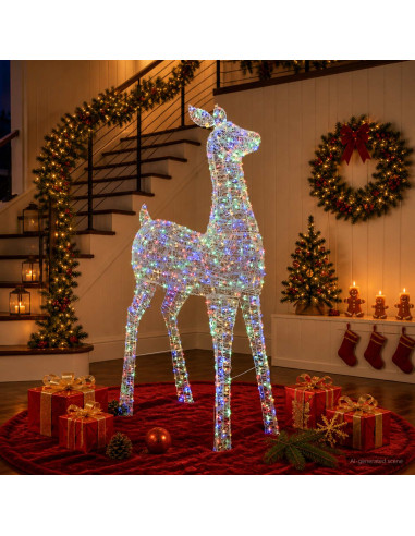 Renna di Natale luminosa a LED LOVIISA 900 LED Multicolore