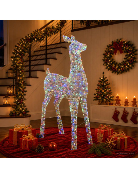 Renna di Natale luminosa a LED LOVIISA 900 LED Multicolore