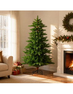 Albero di Natale artificiale 210 cm PVC e Metallo Verde