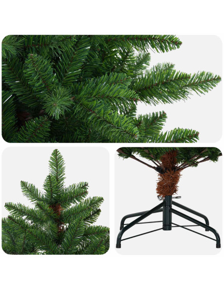 Albero di Natale artificiale 210 cm PVC e Metallo Verde
